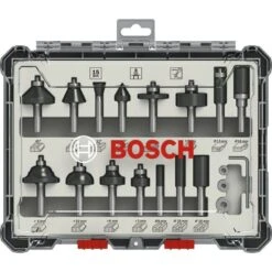 BOSCH - Μικτό Σετ Φρεζών Στέλεχος ∅8mm - 15 Τεμαχίων