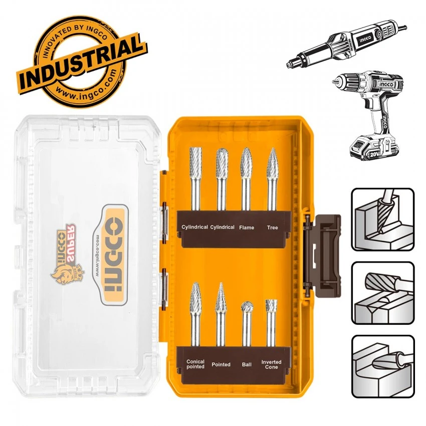 INGCO - AKDL10801 Σετ Φρέζες Καρβιδίου Βολφραμίου για Μέταλλα 8 Τεμάχια 3 INGCO - AKDL10801 Σετ Φρέζες Καρβιδίου Βολφραμίου για Μέταλλα 8 Τεμάχια