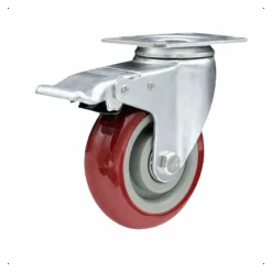 BORMANN PRO - BHT9016 Ρόδα PVC Περιστρεφόμενη Κόκκινη με Φρένο