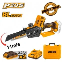 INGCO - CGSLI20686 Mini Αλυσοπρίονο Μπαταρίας 15cm 20V (2x2.0Ah)