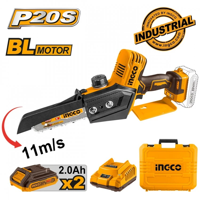 INGCO - CGSLI20686 Mini Αλυσοπρίονο Μπαταρίας 15cm 20V (2x2.0Ah) 3 INGCO - CGSLI20686 Mini Αλυσοπρίονο Μπαταρίας 15cm 20V (2x2.0Ah)