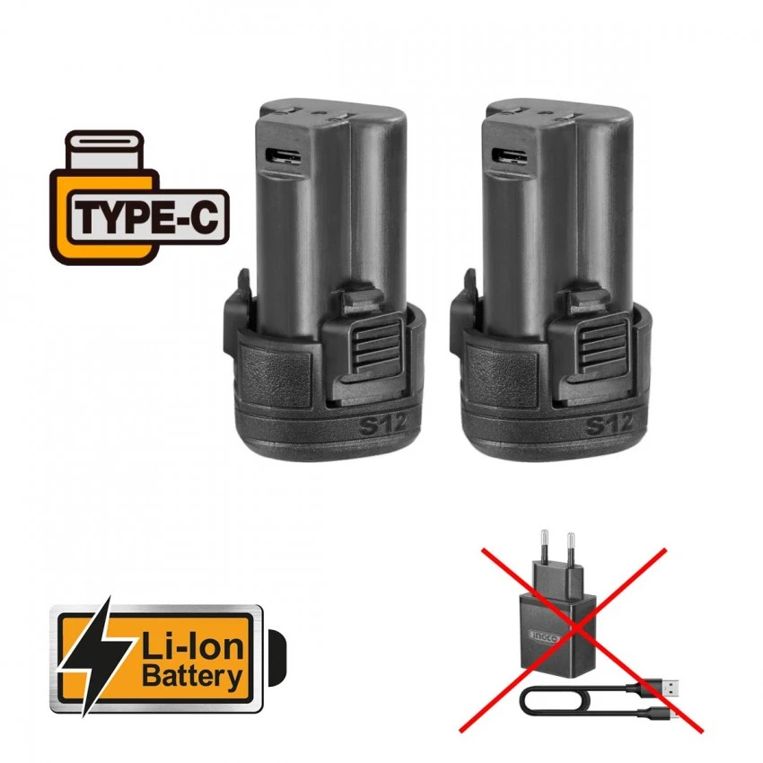 INGCO - CIRLI12015 Παλμικό Κατσαβίδι Μπαταρίας 12V (2x1.5Ah) 4 INGCO - CIRLI12015 Παλμικό Κατσαβίδι Μπαταρίας 12V (2x1.5Ah) - Image 2