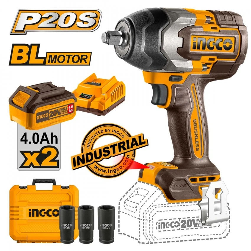 INGCO - CIWLI2085 Κρουστικό Μπουλονόκλειδο Μπαταρίας 20V (2x4.0Ah) 3 INGCO - CIWLI2085 Κρουστικό Μπουλονόκλειδο Μπαταρίας 20V (2x4.0Ah)