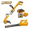 INGCO - COSLI240203E Σετ Θαμνοκοπτικό & Φυσητήρας Μπαταρίας 20V (2x2.0Ah) -Ergalia Κατάστημα cosli240203e