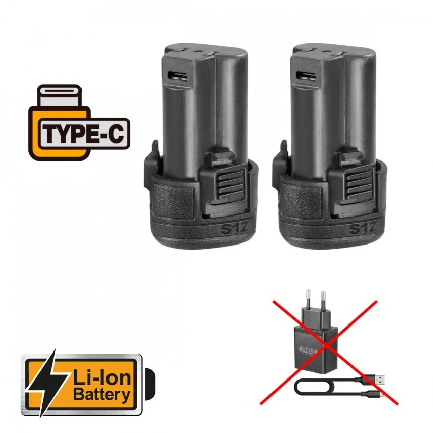 INGCO - COSLI240205E Σετ Δραπανοκατσάβιδο 0.8-10mm & Παλμικό Κατσαβίδι 1/4" & Mixer Χειρός Μπαταρίας 12V (2x1.5Ah) 4 INGCO - COSLI240205E Σετ Δραπανοκατσάβιδο 0.8-10mm & Παλμικό Κατσαβίδι 1/4" & Mixer Χειρός Μπαταρίας 12V (2x1.5Ah) - Image 2