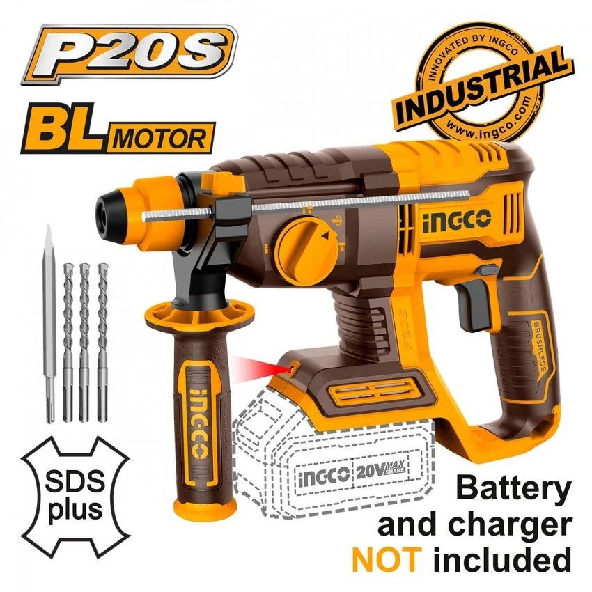 INGCO - CRHLI20208 Πιστολέτο Περιστροφικό Κρουστικό Σκαπτικό Μπαταρίας 20V (Solo) 3 INGCO - CRHLI20208 Πιστολέτο Περιστροφικό Κρουστικό Σκαπτικό Μπαταρίας 20V (Solo)