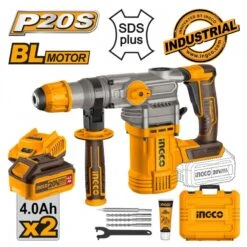 INGCO - CRHLI202882 Πιστολέτο Περιστροφικό Κρουστικό Σκαπτικό Μπαταρίας 20V (2x4Ah)