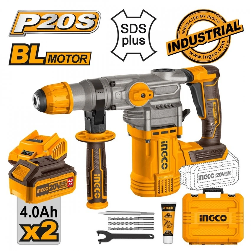 INGCO - CRHLI202882 Πιστολέτο Περιστροφικό Κρουστικό Σκαπτικό Μπαταρίας 20V (2x4Ah) 3 INGCO - CRHLI202882 Πιστολέτο Περιστροφικό Κρουστικό Σκαπτικό Μπαταρίας 20V (2x4Ah)