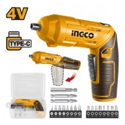 INGCO - CSDLI0442 Σετ Κατσαβίδι Μπαταρίας 4V με Ενσωματομένη Μπαταρία USB Type-C - 19 Τεμάχια