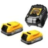 DEWALT - DCB1102E2-QW POWERSTACK Σετ Μπαταρίες με Φορτιστή DCB1102 18V (2x2.0Ah) -Ergalia Κατάστημα dcb1102e2