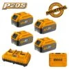 INGCO - FBCLI20244 Σετ Μπαταρίες 20V (4x4.0Ah) & Ταχυφορτιστής 2 Θέσεων -Ergalia Κατάστημα fbcli20244 4x40ah 2