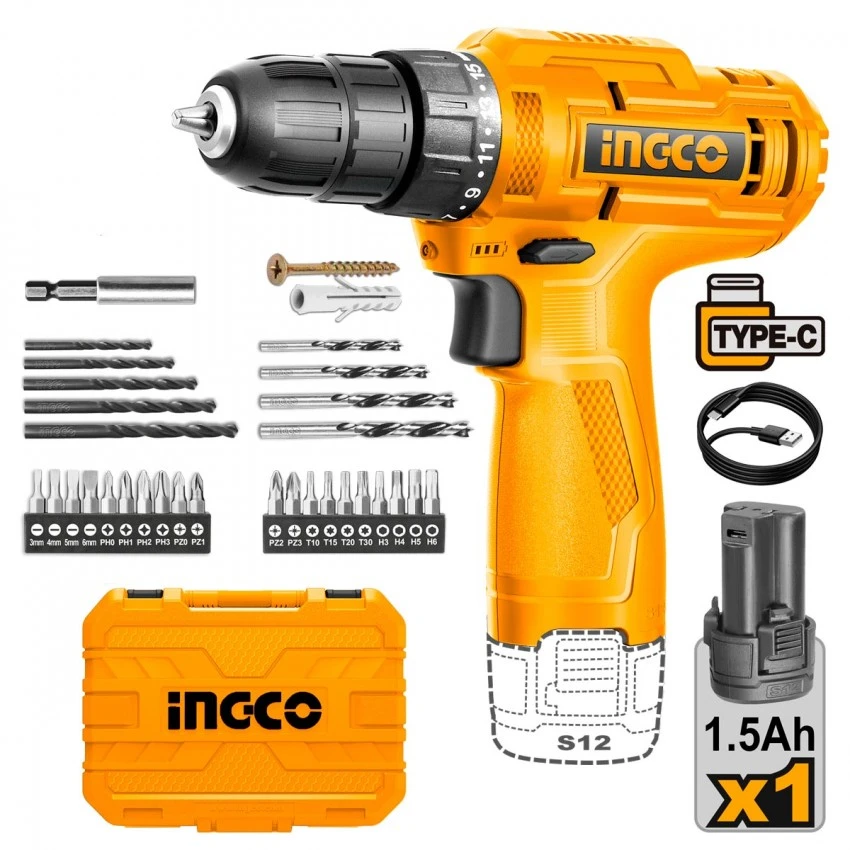 INGCO - HKTHP10891 Σετ Δραπανοκατσάβιδο Μπαταρίας 12V (1x1.5Ah) & Εργαλεία Χειρός 89 Τεμαχίων 4 INGCO - HKTHP10891 Σετ Δραπανοκατσάβιδο Μπαταρίας 12V (1x1.5Ah) & Εργαλεία Χειρός 89 Τεμαχίων - Image 2