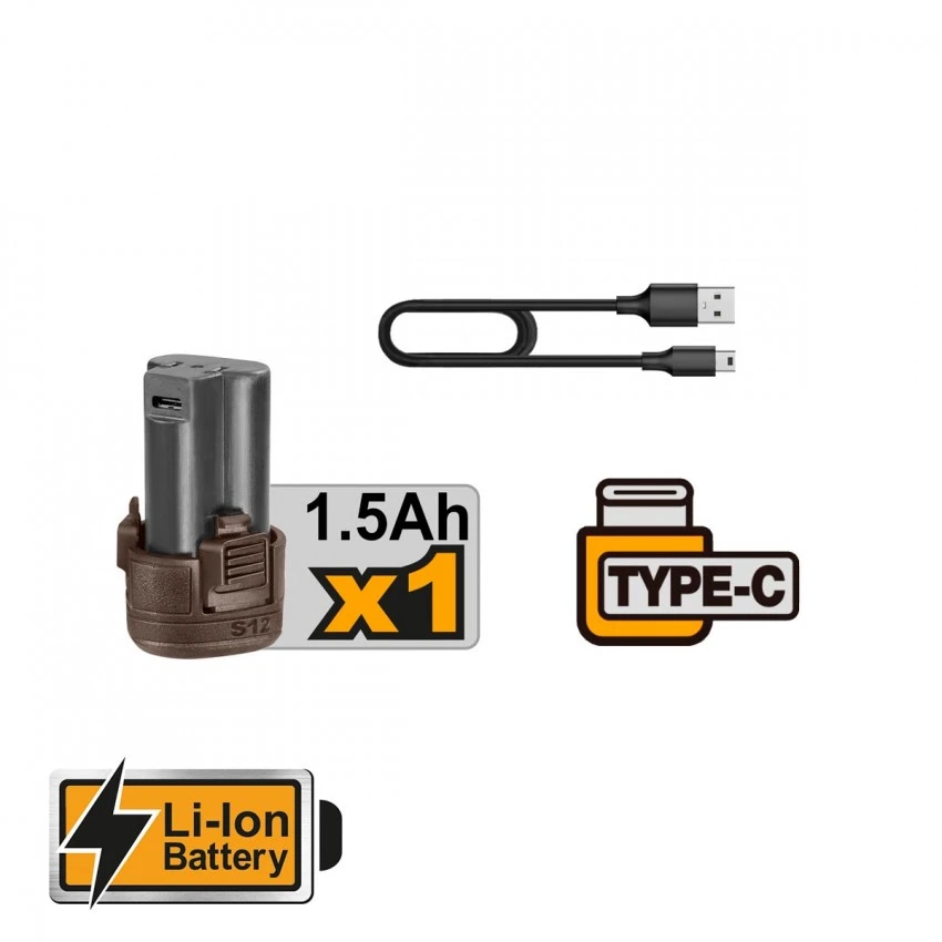 INGCO - HKTHP10891 Σετ Δραπανοκατσάβιδο Μπαταρίας 12V (1x1.5Ah) & Εργαλεία Χειρός 89 Τεμαχίων 6 INGCO - HKTHP10891 Σετ Δραπανοκατσάβιδο Μπαταρίας 12V (1x1.5Ah) & Εργαλεία Χειρός 89 Τεμαχίων - Image 4