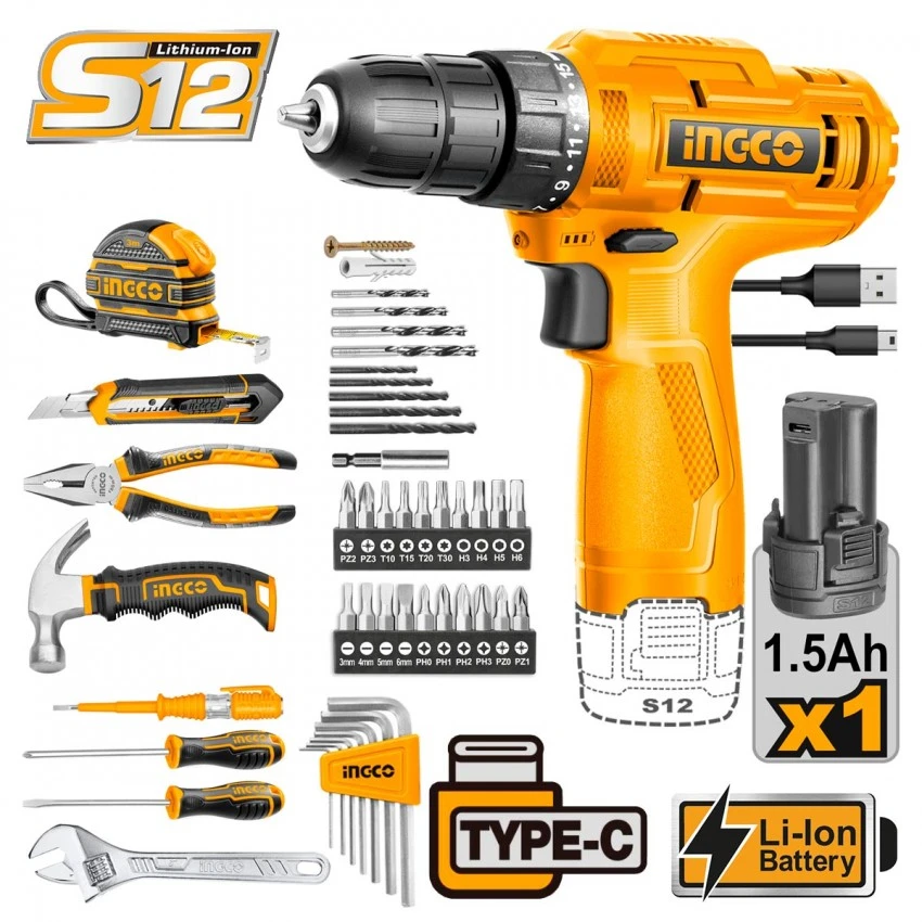 INGCO - HKTHP10891 Σετ Δραπανοκατσάβιδο Μπαταρίας 12V (1x1.5Ah) & Εργαλεία Χειρός 89 Τεμαχίων 3 INGCO - HKTHP10891 Σετ Δραπανοκατσάβιδο Μπαταρίας 12V (1x1.5Ah) & Εργαλεία Χειρός 89 Τεμαχίων