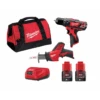 MILWAUKEE - M12 BPDHZ-202B SET Κρουστικό δραπανοκατσάβιδο 2 ταχυτήτων 30 Nm + Σπαθόσεγα HACKZALL™ -Ergalia Κατάστημα m12 bpdhz 202b