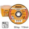 INGCO - MCD1011550 Δίσκοι Κοπής Σιδήρου Inox 115mm X 1.0mm 50 Τεμάχια