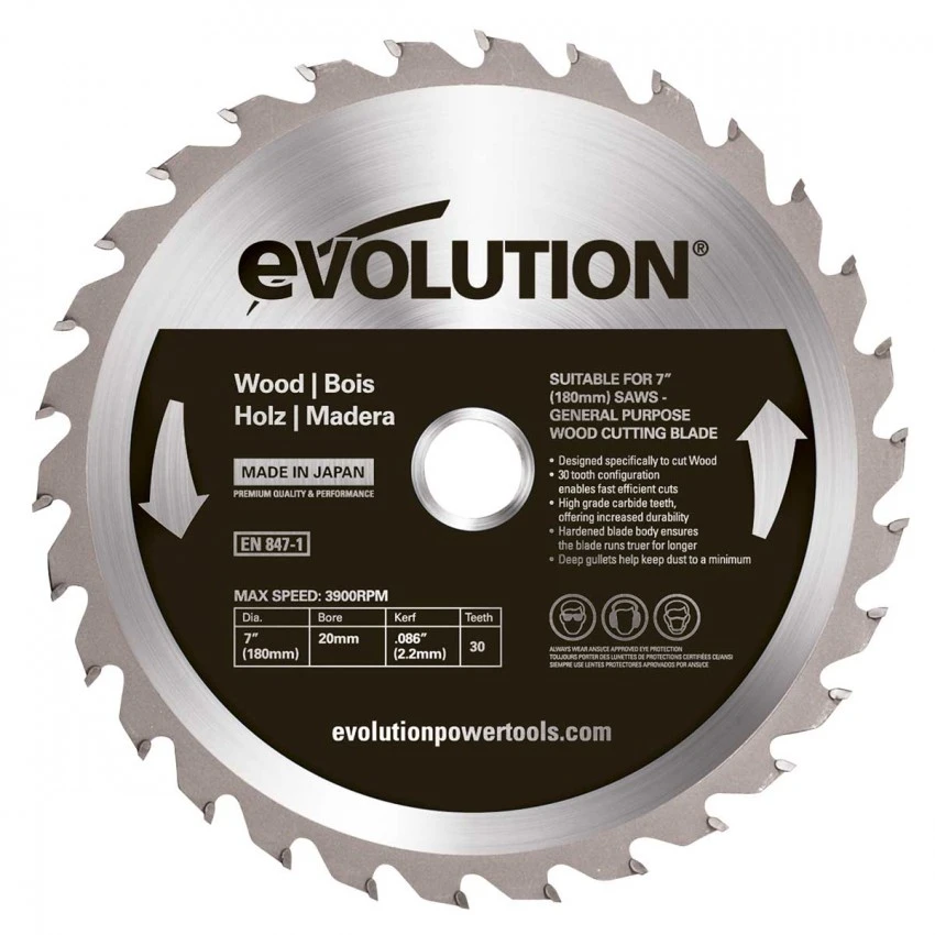 EVOLUTION - GW185TCT-24 Woodblade Δίσκος Κοπής Ξύλου 185mm 3 EVOLUTION - GW185TCT-24 Woodblade Δίσκος Κοπής Ξύλου 185mm