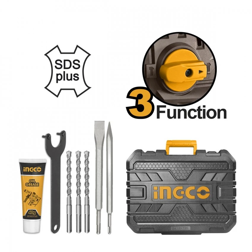 INGCO - RH150028 Ηλεκτρικό Περιστροφικό Κρουστικό Πιστολέτο 1500W 4 INGCO - RH150028 Ηλεκτρικό Περιστροφικό Κρουστικό Πιστολέτο 1500W - Image 2