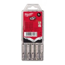 MILWAUKEE - Σετ Τρυπάνια SDS-Plus 2 κοπών - 5 τεμ., 5/6 X 110, 6/8/10 X 160 Mm