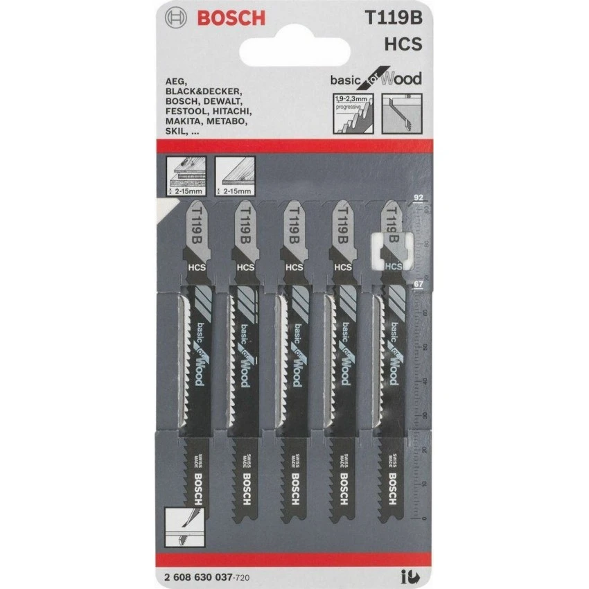 BOSCH - T119B Πριονόλαμα Σέγας Ξύλου Σετ 5 τμχ 3 BOSCH - T119B Πριονόλαμα Σέγας Ξύλου Σετ 5 τμχ