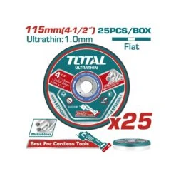 TOTAL - TAC11011525 Σετ Δίσκοι Κοπής Inox-Μετάλλου (115x1mm) 25 Τεμάχια