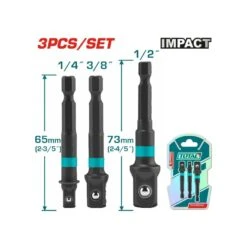 TOTAL - TAC273651 Σετ Αντάπτορες 1/4" - 3/8" - 1/2" - 3 Τεμάχια