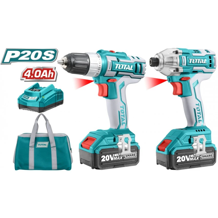TOTAL - TCKLI2004 Σετ Δραπανοκατσάβιδο & Παλμικό Κατσαβίδι Μπαταρίας 20V (2x4.0Ah) 3 TOTAL - TCKLI2004 Σετ Δραπανοκατσάβιδο & Παλμικό Κατσαβίδι Μπαταρίας 20V (2x4.0Ah)