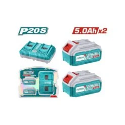 TOTAL - TFBCPK2425 Σετ Μπαταρίες & Διπλός Φορτιστής 20V (2x5.0Ah)