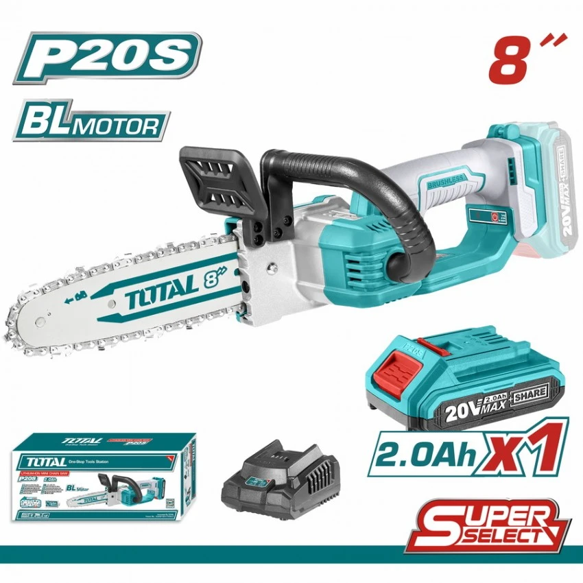 TOTAL - TGSLI20851 Αλυσοπρίονο Μπαταρίας 20cm 20V (1x2.0Ah) 3 TOTAL - TGSLI20851 Αλυσοπρίονο Μπαταρίας 20cm 20V (1x2.0Ah)