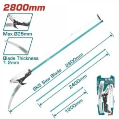 TOTAL - THEPS25281 Τηλεσκοπικό Ψαλίδι & Πριόνι Κλαδέματος 120-280cm