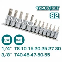 TOTAL - THT1438121 Σετ Καρυδάκια Torx 1/4" & 3/8" - 12 Τεμάχια