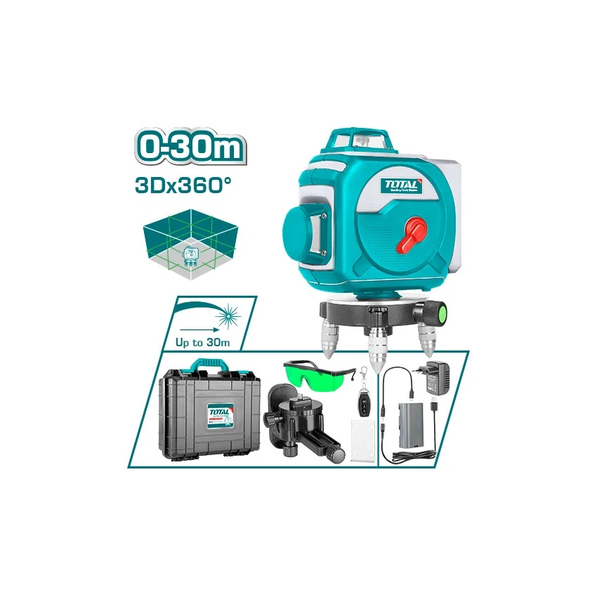 TOTAL - TLL255267 Αλφάδι Laser 3D Αυτο-οριζοντιούμενο με Πράσινες Ακτίνες 3 TOTAL - TLL255267 Αλφάδι Laser 3D Αυτο-οριζοντιούμενο με Πράσινες Ακτίνες