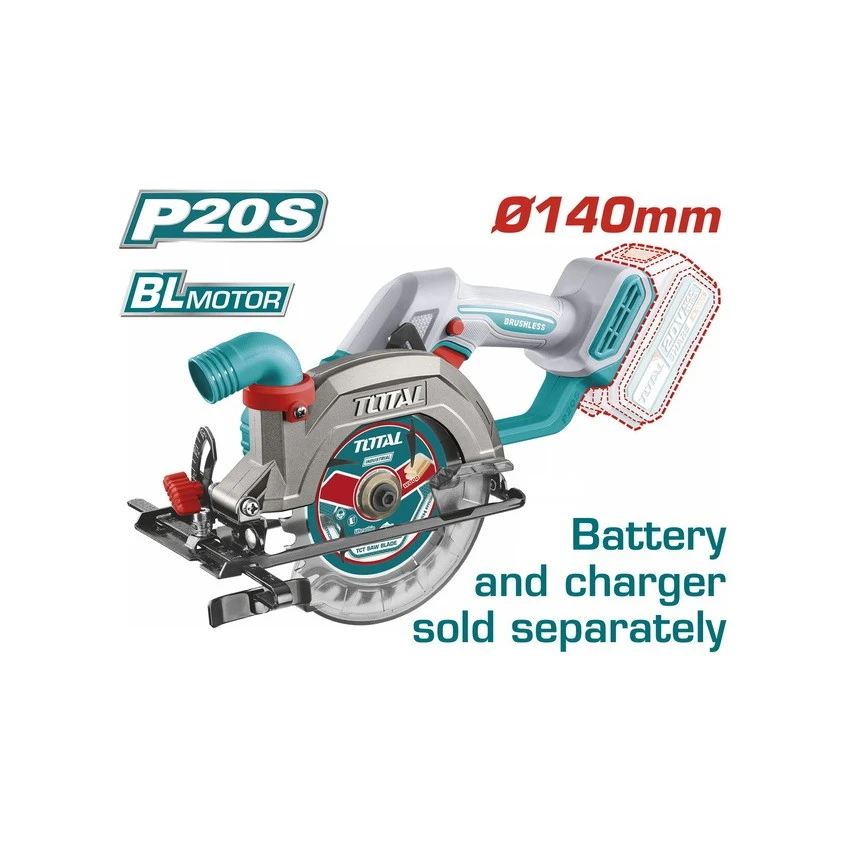 TOTAL - TSLI1402 Δισκοπρίονο Μπαταρίας 20V 140mm (Solo) 3 TOTAL - TSLI1402 Δισκοπρίονο Μπαταρίας 20V 140mm (Solo)