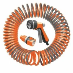KRAFT - Σετ Σωλήνα Σπιράλ με Πιστόλι Εκτόξευσης Νερού και Αντάπτορες