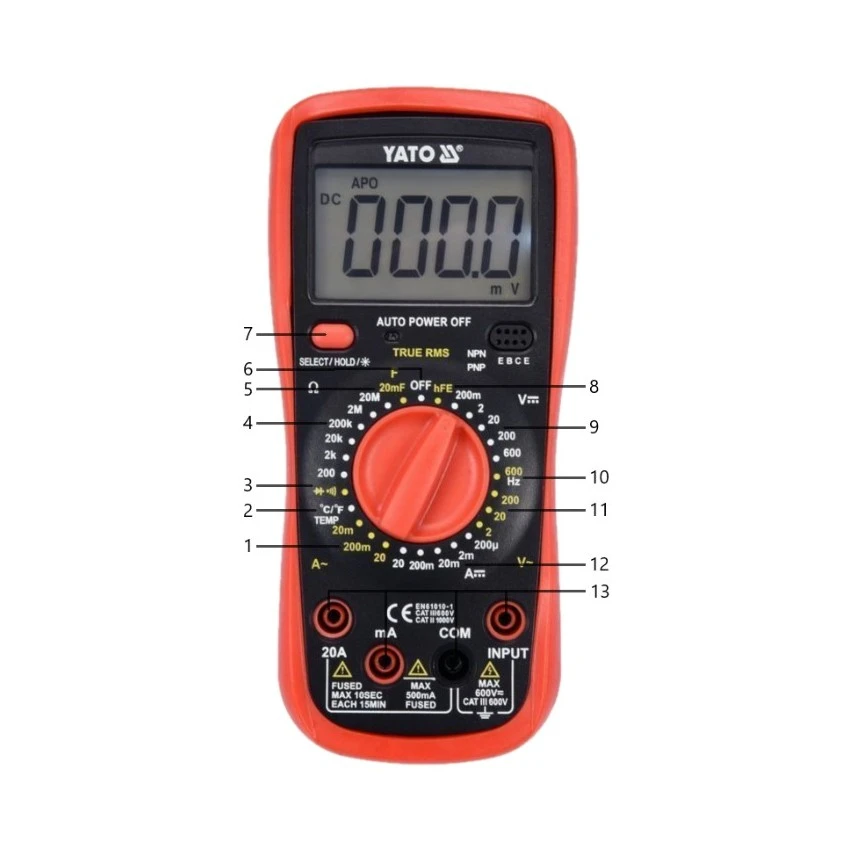 YATO - YT-73083 Πολύμετρο Ηλεκτρονικό 4 YATO - YT-73083 Πολύμετρο Ηλεκτρονικό - Image 2