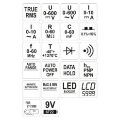 YATO - YT-73085 Πολύμετρο Ηλεκτρονικό RMS 6 YATO - YT-73085 Πολύμετρο Ηλεκτρονικό RMS -Ergalia Κατάστημα yt 73085 2